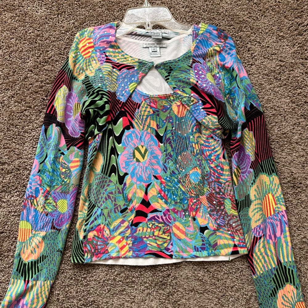 Vintage Alberto Makali 2 Piece Matching Shrug and Tank Set